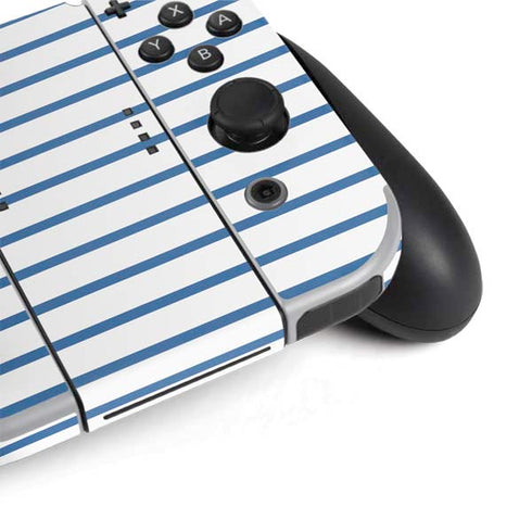 Blue and White Stripes Nintendo Switch OLED (2021) Skin